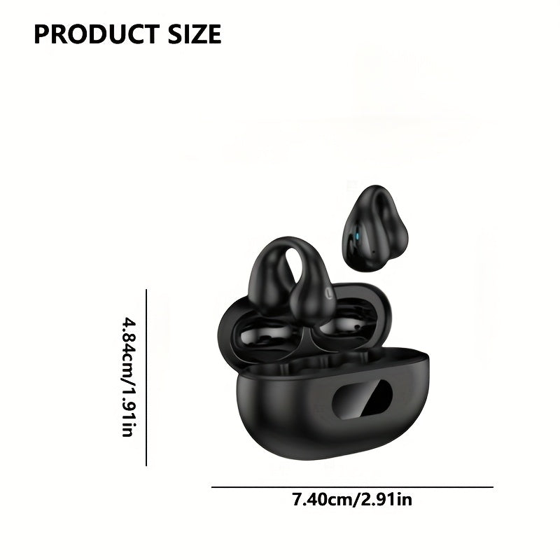 Comfortable True Wireless Sport Earbuds with Clip-On Design, Featuring TWS HIFI Bass, 9D Stereo Sound, And HD Calling Capabilities, Suitable for Android And for iphone Devices, Perfect for Gaming And As a Valentine'S Day Pres