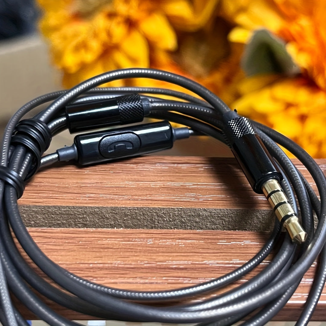 Classic In-Ear Headphones with Microphone, 3.5mm Jack, Push Button Control, No Noise Control, Suitable for Mobile and PC
