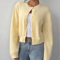 Chic Round Neck Slim Knit Cardigan