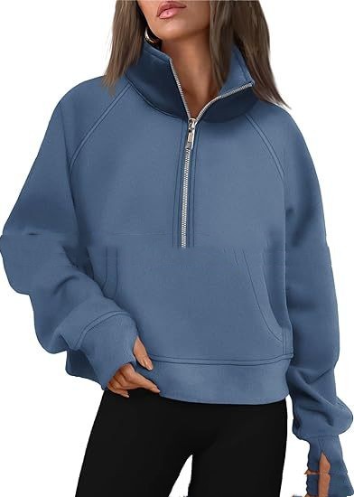 Loose Half-Zip Fleece-Lined Sweater Pullover