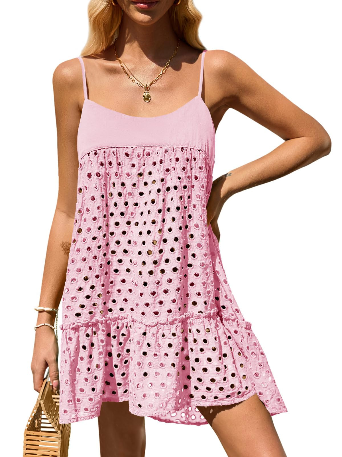 Crochet Hollow-Out Spaghetti Strap Cover-Up