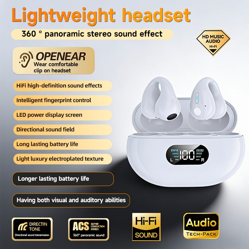 Comfortable True Wireless Sport Earbuds with Clip-On Design, Featuring TWS HIFI Bass, 9D Stereo Sound, And HD Calling Capabilities, Suitable for Android And for iphone Devices, Perfect for Gaming And As a Valentine'S Day Pres