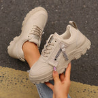 Side-Zipper Chunky Platform Casual Sneakers
