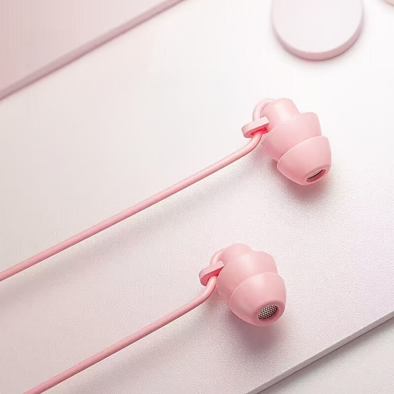 Wired In-Ear Headphones with Remote Control | Double-Layer Sound Insulation, Soft Silicone, Compatible with Most 3.5mm Jacks, Suitable for Computers, Games, Live Streaming, Karaoke, Sports, Running, Rope Skipping