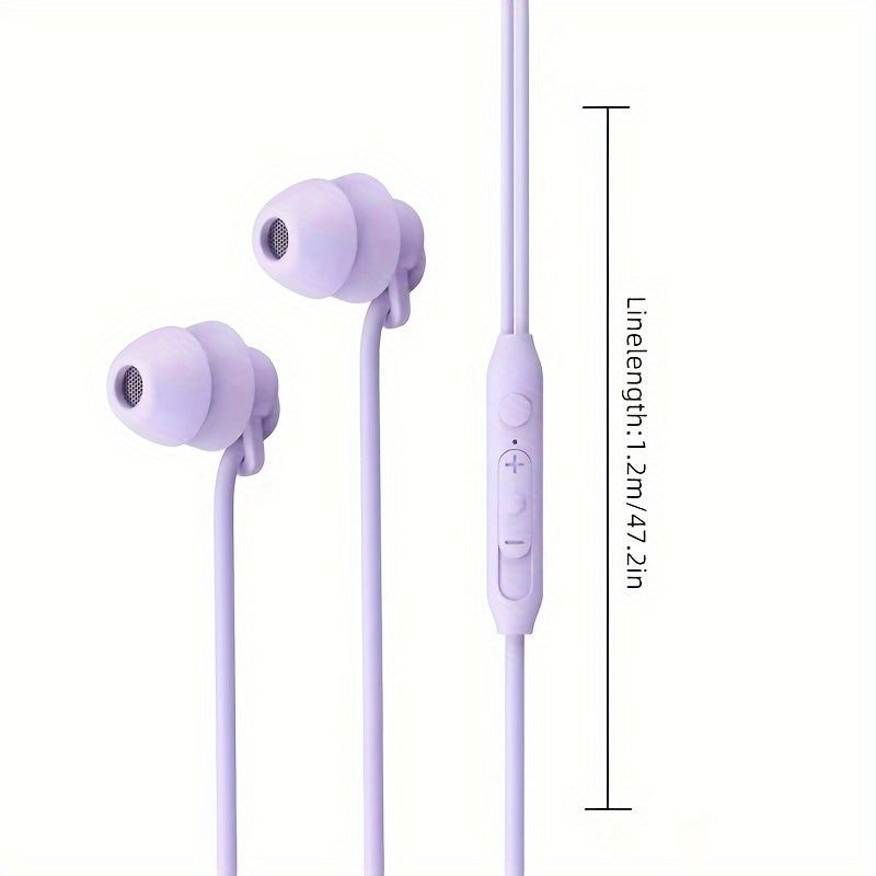 Wired In-Ear Headphones with Remote Control | Double-Layer Sound Insulation, Soft Silicone, Compatible with Most 3.5mm Jacks, Suitable for Computers, Games, Live Streaming, Karaoke, Sports, Running, Rope Skipping