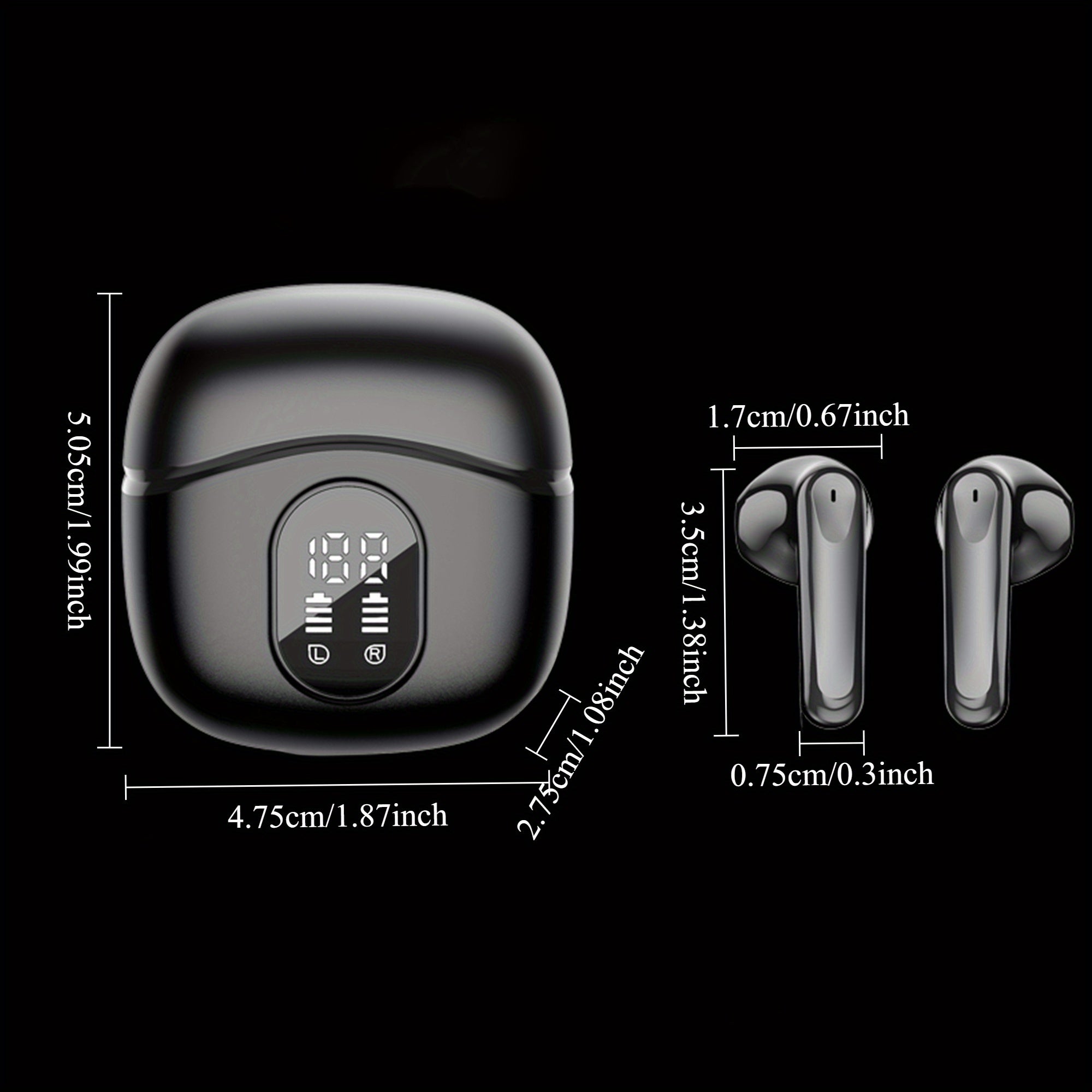 2025New TWS Earbuds | BT5.4 Wireless, Semi-In-Ear, 13mm Hi-Fi Bass, 48H Playtime ENC Mic + LED Display | Ultimate Wireless Companion for Music/ Gaming/ Movies Seamless with Phones, Tablets & PCs