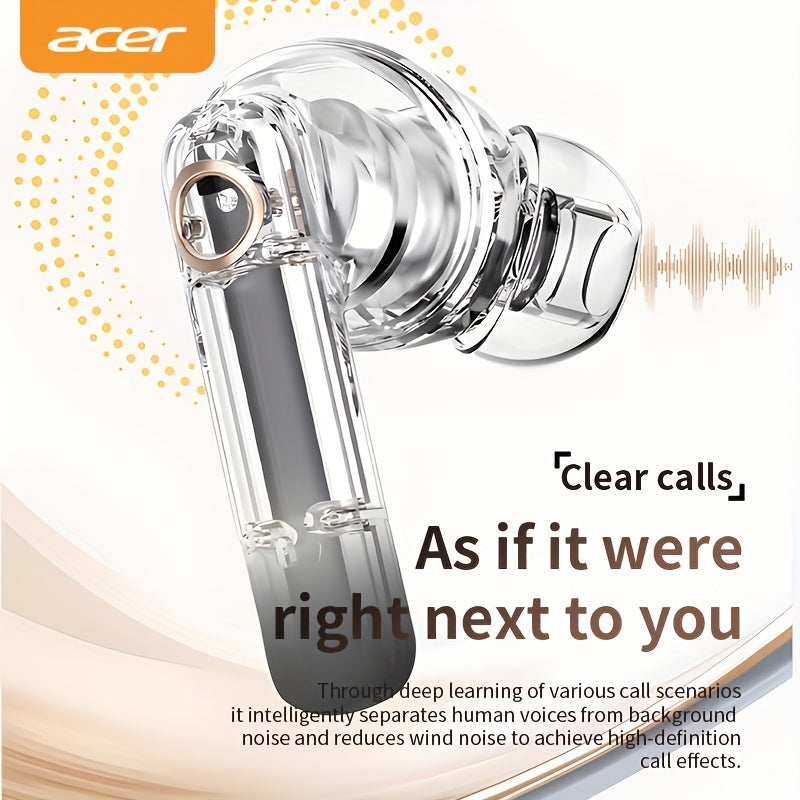 [Acer Official Genuine Product] In-Ear Design | TWS Wireless Earbuds | Stereo | Deep Bass | Low Latency for Calls | Comfortable Fit (For Study/Business/Sports/Running/Fitness) | Portable Design | Multi-Device Compatibility (P