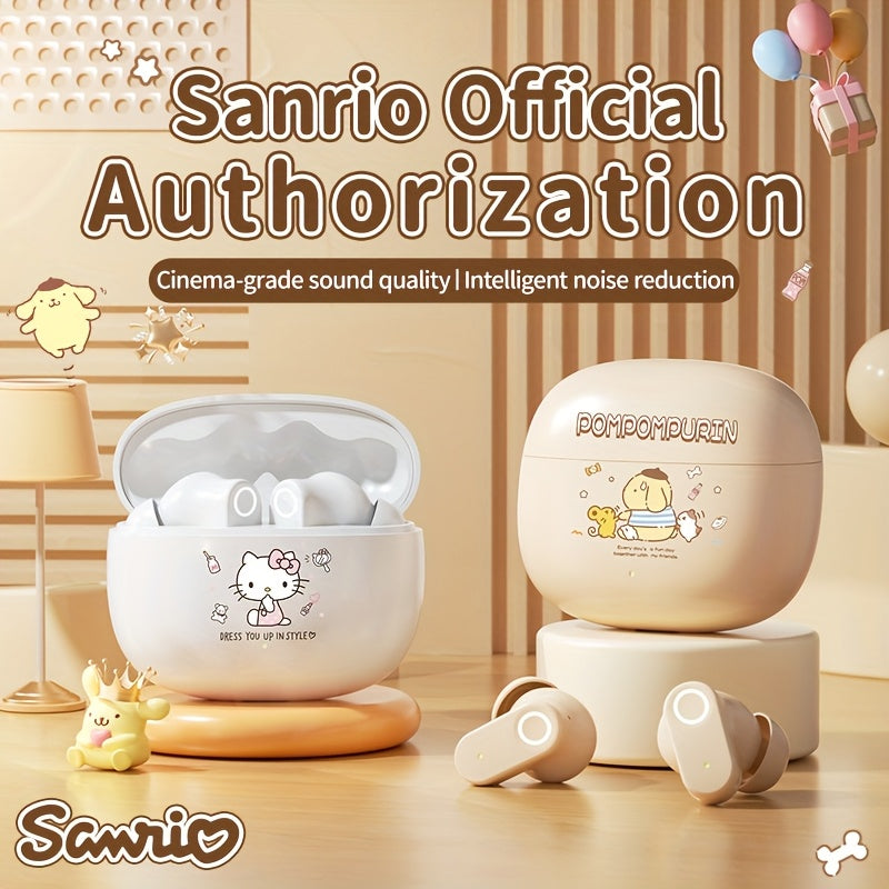 Sanrio In-Ear Wireless Bluetooth Earphones - Pudding Dog & Hello Kitty, Cute and Lightweight for Sports, Exercise, Travel, and Birthday Gifts