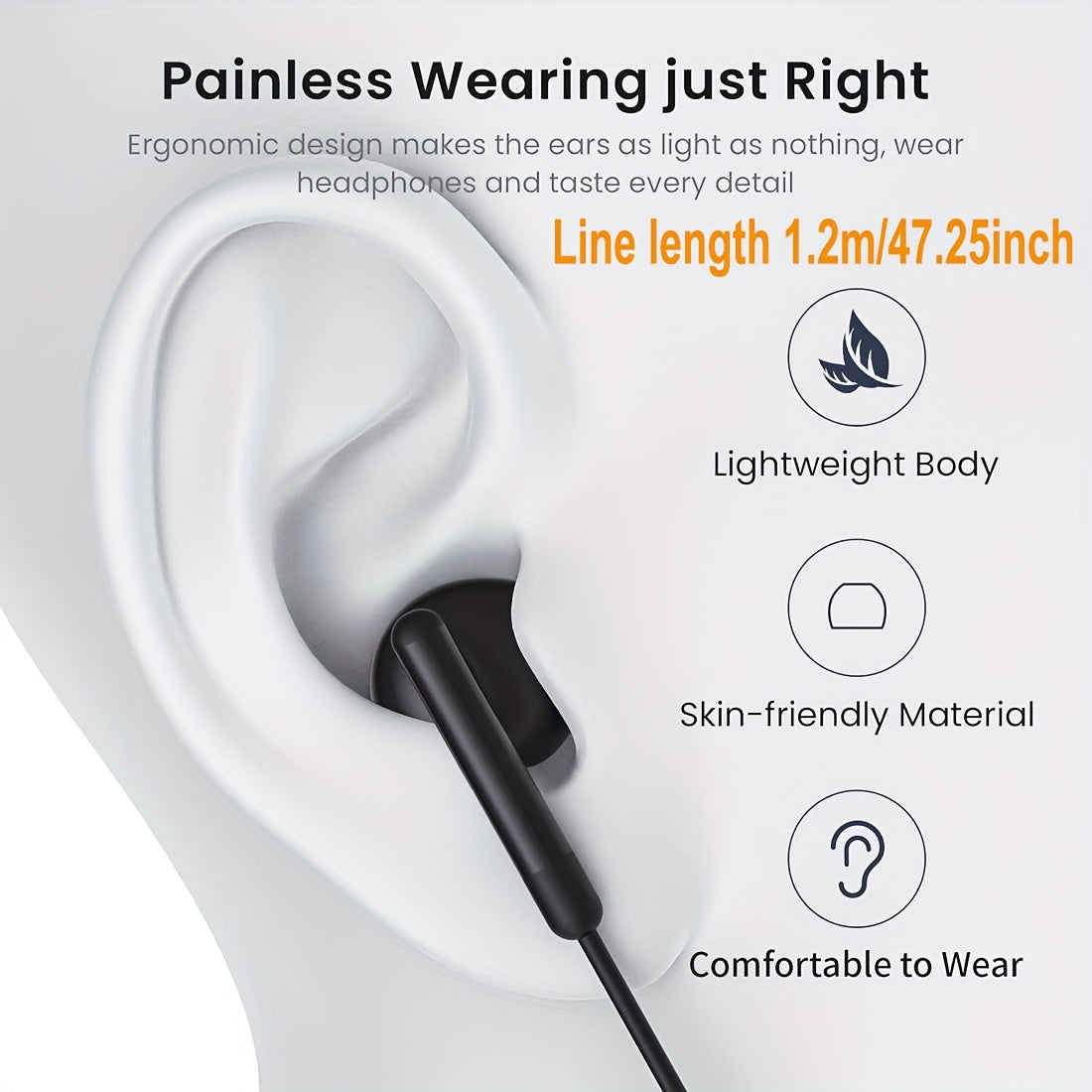 Wired Headphones Compatible with iPhone Earbuds with 3.5mm Or USB Type C Plug Earphones Built-In Microphone & Volume Control Compatible with iPhone/iPad/Android/Laptop/PC/Computer for Samsung And Other 3.5mm Or USB Type C Jac