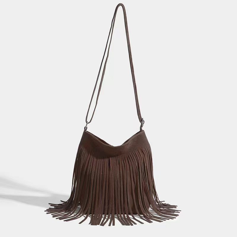 Artistic Tassel Canvas Crossbody Shoulder Bag