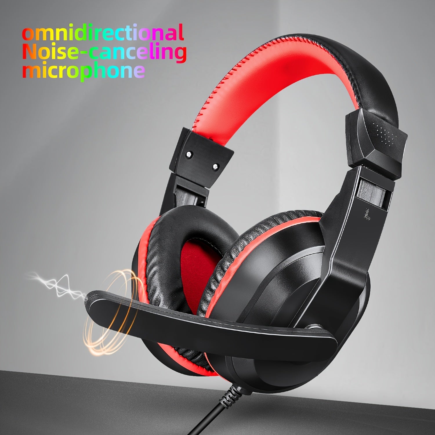 Wired Over-Ear Gaming Headset with Microphone for PC PUBG, Compatible with: PS4/PS5/Xbox One/SWITCH/Mobile Phones and Tablets, Comfortable to Wear, Clear Calls, Lightweight