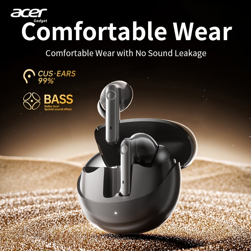 [Acer Official Genuine Product] In-Ear Design | TWS Wireless Earbuds | Stereo | Deep Bass | Low Latency for Calls | Comfortable Fit (For Study/Business/Sports/Running/Fitness) | Portable Design | Multi-Device Compatibility (P