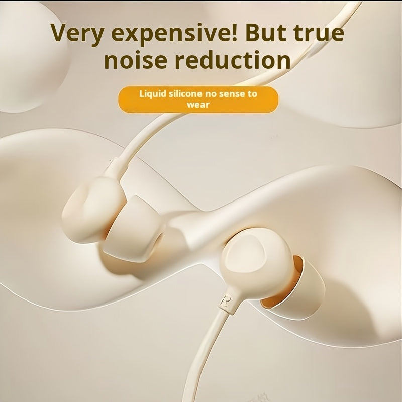 Wired Headphones, In-Ear Headphones, Sleep Headphones, with a Microphone, High-Definition Calls, 3.5Mm Round Jack, Type-C Flat Connector, Compatible with Most Smartphones And Tablets, Suitable for Gaming, Music, Sports, Study