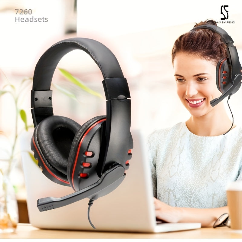 for geekbeast Wired Headset with Microphone - Over-Ear Gaming Headphones Compatible with PS5/PS4/Xbox One/Switch/PC/Smartphone/Tablets, - (No Station), Noise Isolation & Clear Voice Chat for PC, Console, Computer Gaming & for