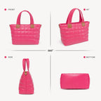 Quilted Puffer Tote Bag with Adjustable Crossbody Strap