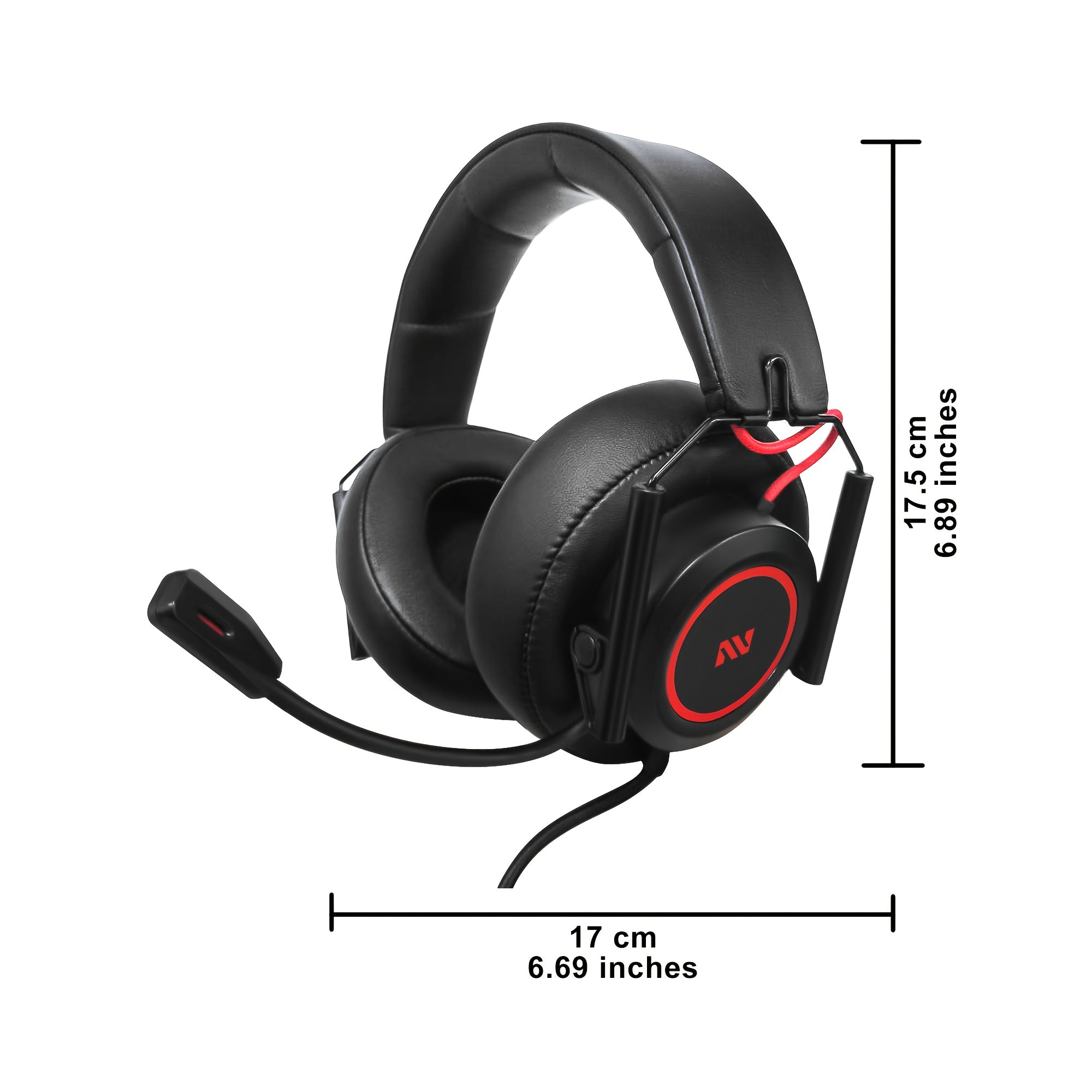 Colusi M21 Gaming Headphones with Microphone for PC, PS4, PS5, And Laptops, Wired Over-Ear Design - Compact And Collapsible - 3.5Mm Audio Connector - Red