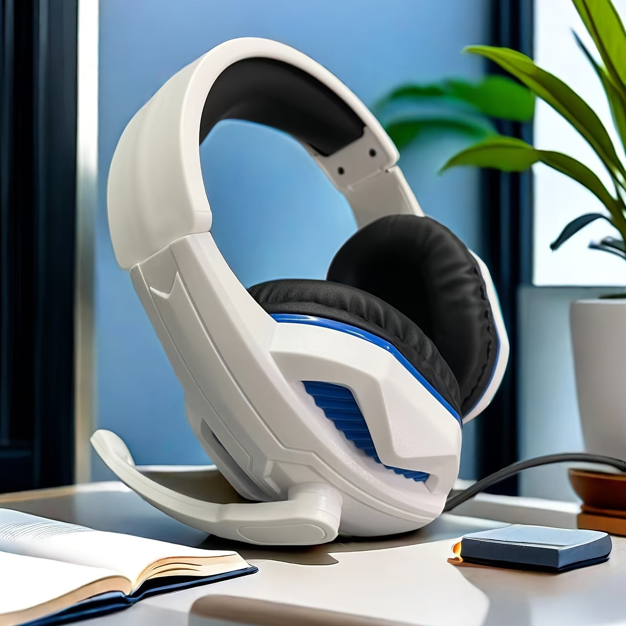 H4 Over-Ear Headphones with Deep Bass, Wired, Suitable for Internet Cafes, Gaming, Music Playback, Online Classes on Mobile, And General Use with Desktop And Laptop Microphones for Both Men And Women