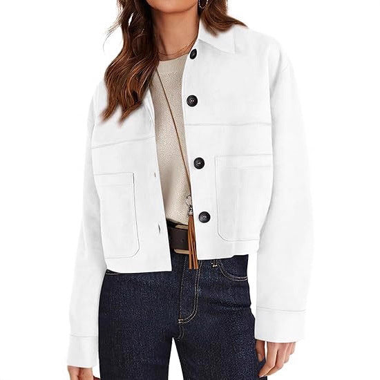 Casual Faux Suede Short Jacket Coat