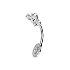 Novel Belly Button Ring Surgical Steel CZ Barbell Butterfly Belly Piercing Jewelry Body Retainer 14G