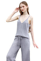 Plush Halter Wide-Leg Lounge Set