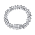 Luxury Iced-Out Cuban Link Mossan Diamond S925 Silver Bracelet