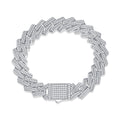 Luxury Iced-Out Cuban Link Mossan Diamond S925 Silver Bracelet