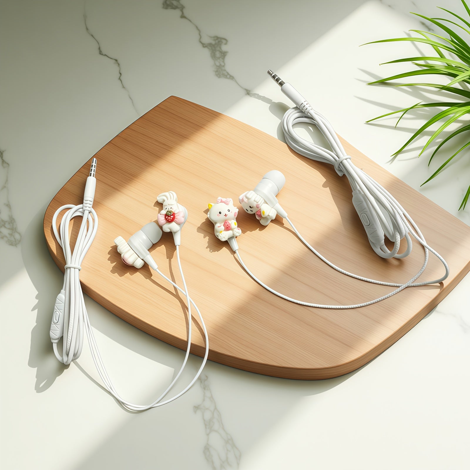 Stylish Cartoon-Themed Wired Headphones Featuring Cute Additions, Offering Excellent Sound Quality for Students. These Headphones Come with a Microphone And Noise-Canceling Capabilities, Making Them Perfect for Holiday Presen