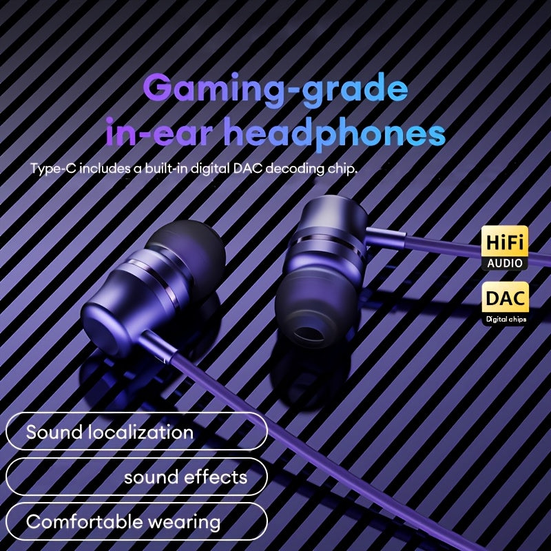 Lenovo YF38 Type-c Headphones Earphones Headset Multi-Scenario Users and Sound Quality Seekers Daily Device Connection and Casual Gaming Moments Professional Game-Tuned High-Resolution Audio Effects Compact In-Ear Build Stron