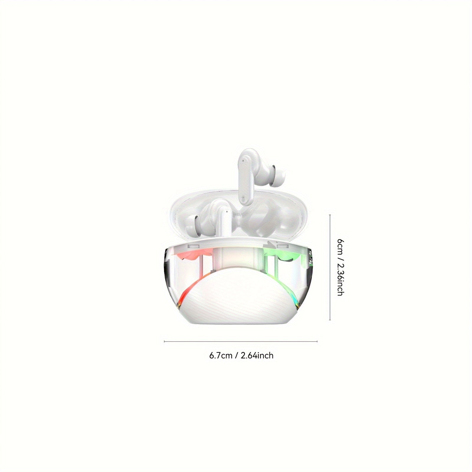 YW11 Colorful Breathing Light Wireless Earbuds, Key Noise Reduction, 99% Noise Isolation, True Wireless In-Ear Headphones with Condenser Mic, USB-C Charging, Non-Waterproof, Media Control, Running Compatible, Adult Use, Lithi