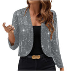 Sequin Open-Front Party Cardigan Jacket