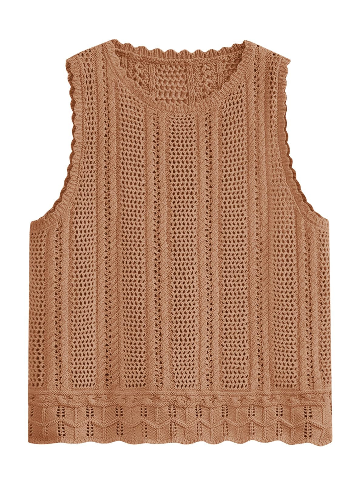 Sleeveless Crochet Knit Tank