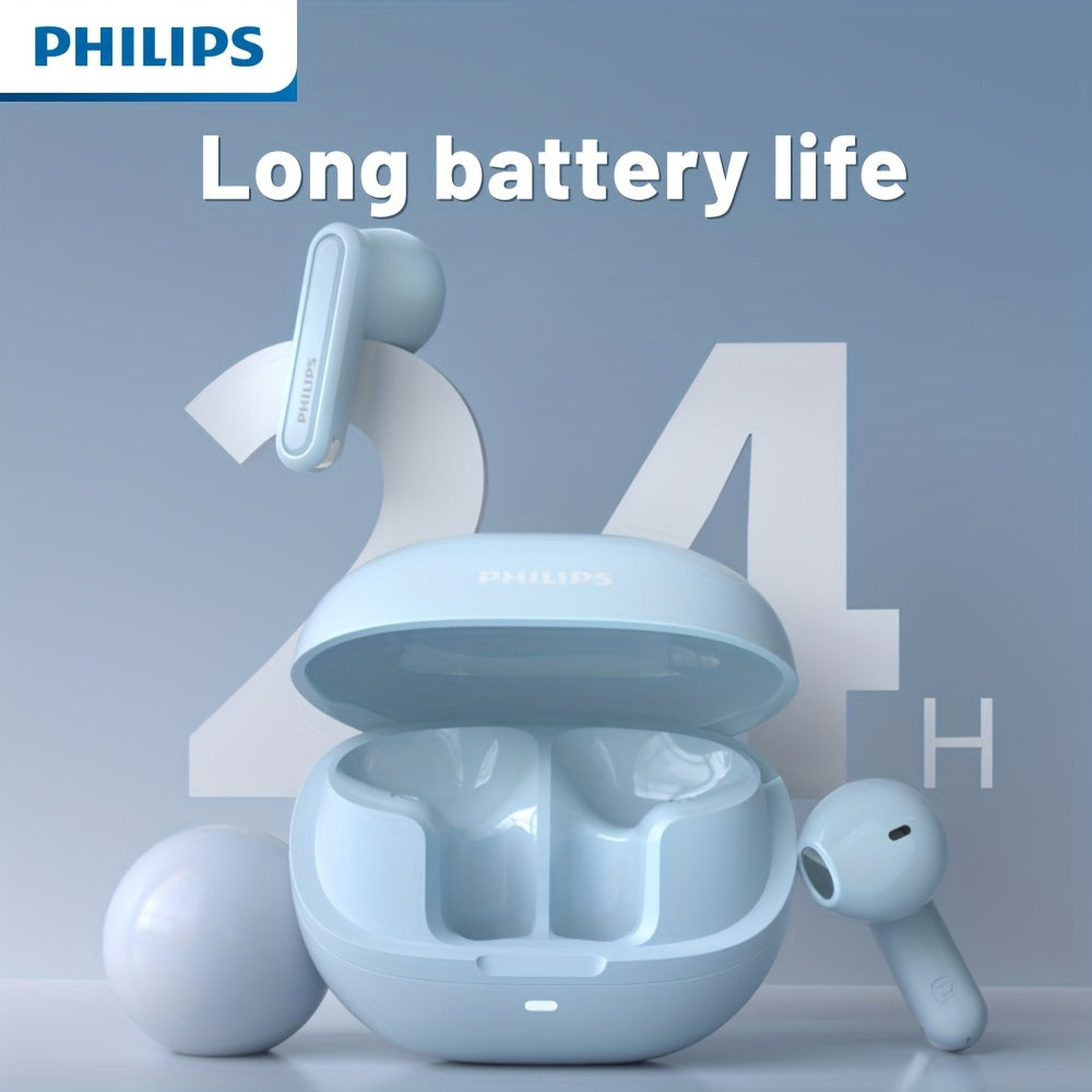 PHILIPS Active Noise Reduction In-Ear Earphones Wireless Earbuds with Charging Case, 24Hour Playtime/Game Modes/Built-in Mic for Gaming, Running TA2220