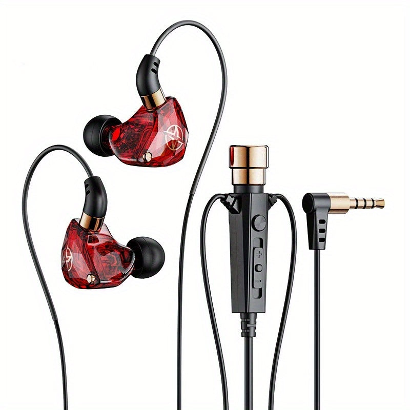 KT-02 Karaoke Hifi Wired Headphones Featuring a Microphone for Singing, Equipped with a 3.5Mm AUX, Heavy Bass, Noise-Cancelling Earphones, Available in 1.2M And 3M Lengths for KTV Music, Without Battery