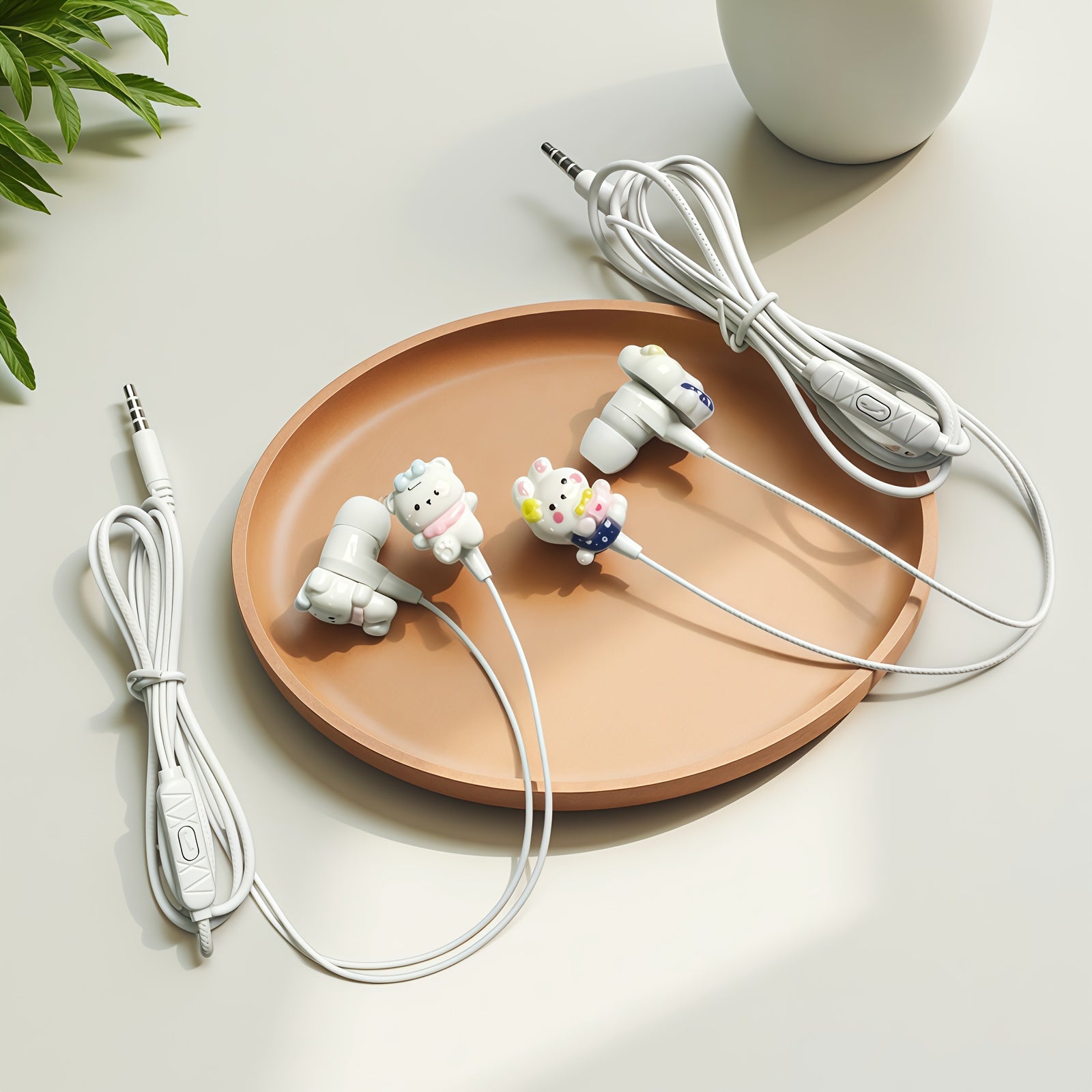 Stylish Cartoon-Themed Wired Headphones Featuring Cute Additions, Offering Excellent Sound Quality for Students. These Headphones Come with a Microphone And Noise-Canceling Capabilities, Making Them Perfect for Holiday Presen