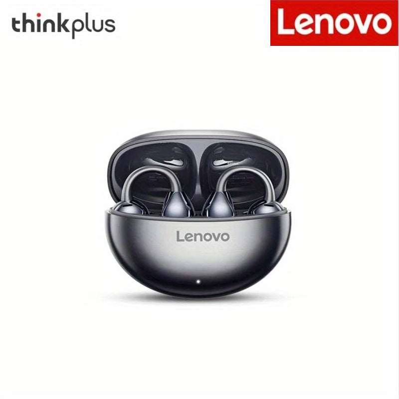 Lenovo 2025 New Bone Conduction Bluetooth Ear Clip Headphones for Phones and Tablets, Non-In-Ear Clip Design