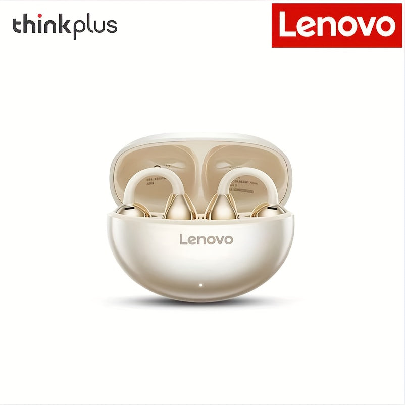 Lenovo 2025 New Bone Conduction Bluetooth Ear Clip Headphones for Phones and Tablets, Non-In-Ear Clip Design