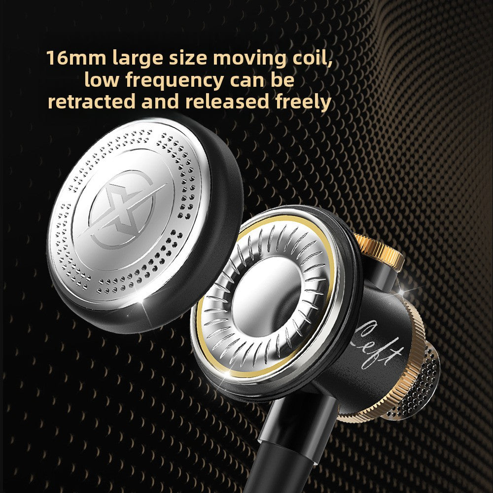 Cool Heavy Bass Metal Headphones for Gaming, Sports, and Music, Wired Earphones for Computer and Phone, HiFi Music Flat Head Earbuds