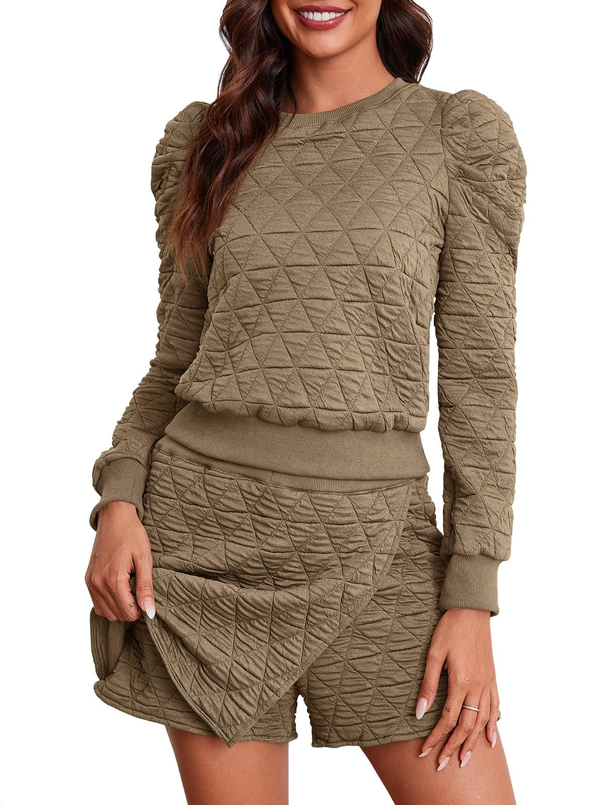 Argyle Ruffle Sweatshirt & Skort Set