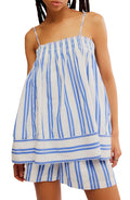 Striped Camisole & Ruched Short Set