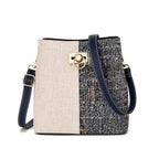 New Fashion Texture Bucket Bag - Foreign Gas Large Capacity Single Shoulder Diagonally Slant Color Bucket Bag