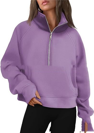 Loose Half-Zip Fleece-Lined Sweater Pullover